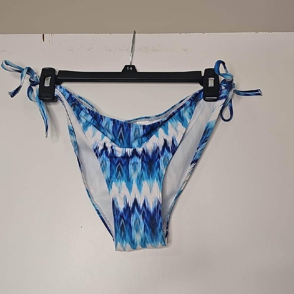 Source Unknown Blue and White Bikini Bottom